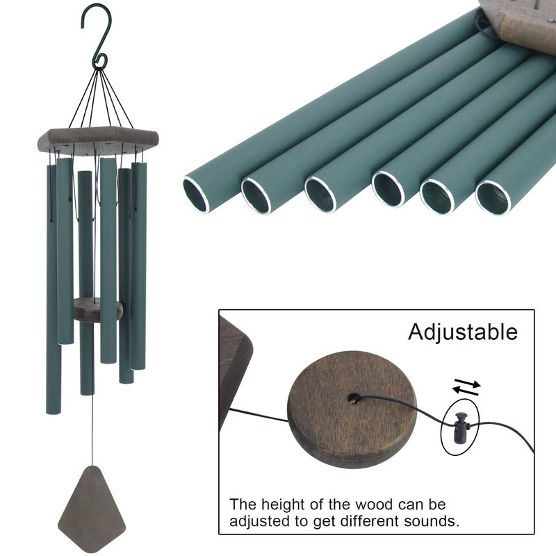 ASTARIN Memorial Wind Chimes for Outside  Wind Chime Outdoor Deep Tone  Sympathy Wind-Chime Personalized with 6 Tuned Tubes  Elegant Chime for Garden Patio Balcony and Home Green - Image 4